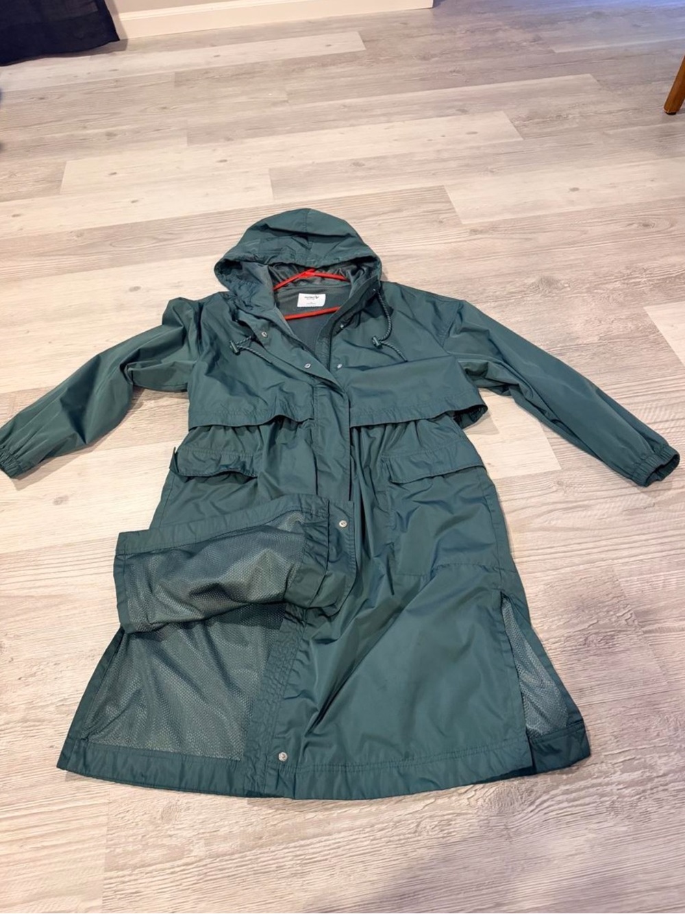 Old Navy Women's Dark Green Hooded Raincoat